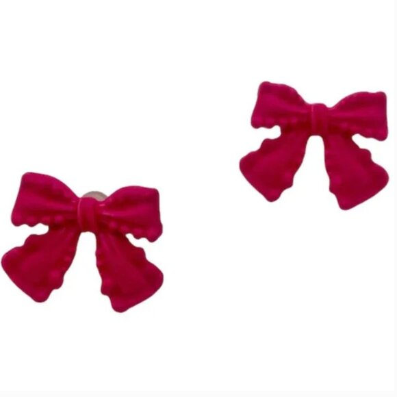 ❤️ FREE Bow Scallop Pretty Girly Chic Glam Minimal Stud Trendy Soft Hip Earrings - Picture 1 of 5